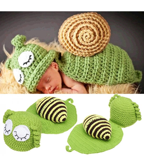 Knitted Snail Photography Prop Kid Baby Decorate C...